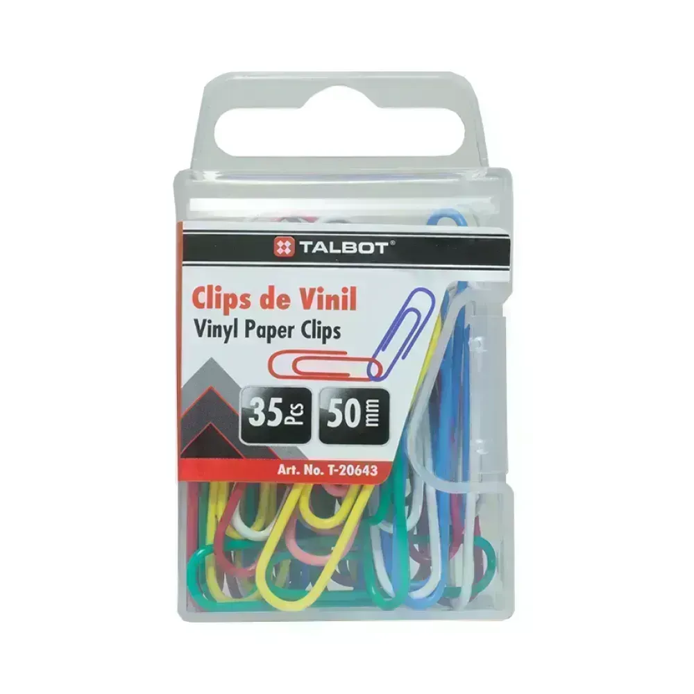 Clips, Vinyl, 50 mm, Caja Plastica x 35 Unds.