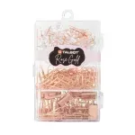 Set, Talbot Golden Rose, Chinchetas y Clips, Caja Plastica Rectangular, 1 Und