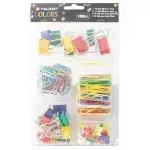 Set, Talbot Colors, Chinchetas y Clips, Caja Plastica Rectangular, 1 Und