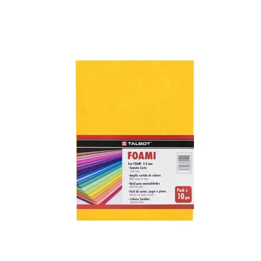Goma Eva Estándar, Tam. Oficio, 2 mm, Pack x 10 h. Naranja Claro
