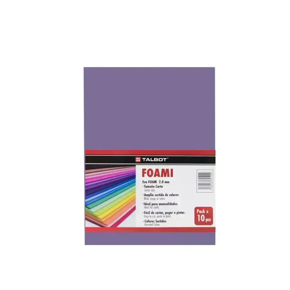 Goma Eva Estándar, Tam. Oficio, 2 mm, Pack x 10 h. Lila