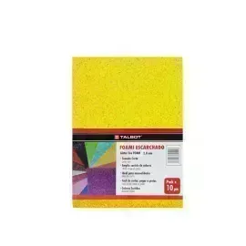 Goma Eva Glitter, Tam. Oficio, 2 mm, Pack x 10 h. Amarillo