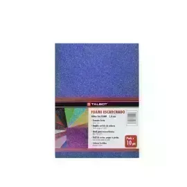 Goma Eva Glitter, Tam. Oficio, 2 mm, Pack x 10 h. Azul