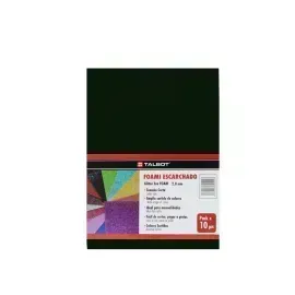 Goma Eva Glitter, Tam. Oficio, 2 mm, Pack x 10 h. Negro