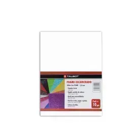 Goma Eva Glitter, Tam. Oficio, 2 mm, Pack x 10 h. Blanco