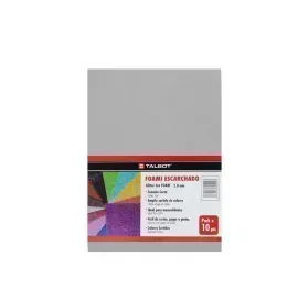 Goma Eva Glitter, Tam. Oficio, 2 mm, Pack x 10 h. Plateado