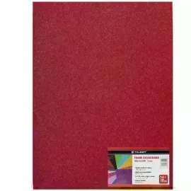 Goma Eva Glitter, Tam. 50 cm x 70 cm, 2 mm, Pack x 10 h. Rojo 