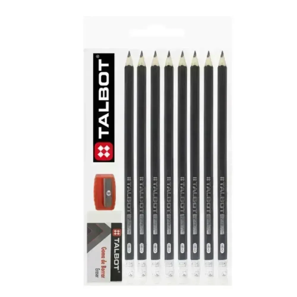 Lápices de Grafito, HB, Pack x 8 Unds. + Promo (no ilustrado)