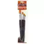 Pinceles, Nylon Planos, Blister x 4 Unds., Nro. 2, 4, 8, 12