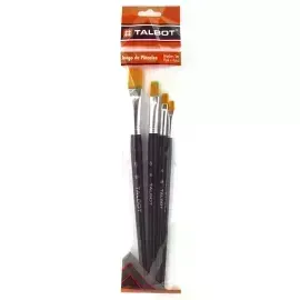Pinceles, Nylon Planos, Blister x 4 Unds., Nro. 2, 4, 8, 12