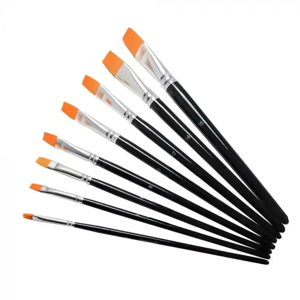 Pinceles, Nylon Planos, Nro. 16, Caja x 12 Unds.