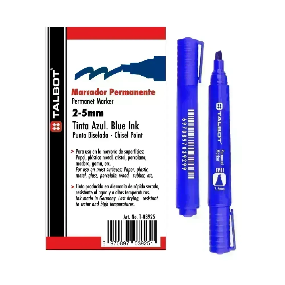 Marcador Permanente, EP11, Bis. 2.0-5.0 mm, Azul, Caja x 12 Unds. 