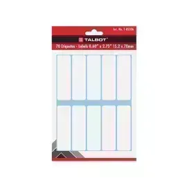 Etiquetas par Folder, Blancas, Tam. 0.60" x 2.75", Pack x 70 Labels