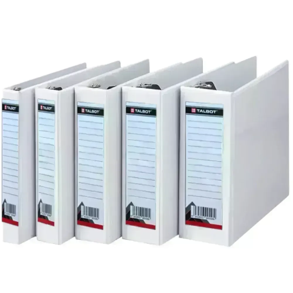 Archivador, 3 Argollas Tipo "D", 1.5", Tam A4, Blanco, 1 Und.