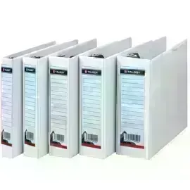 Archivador, 3 Argollas Tipo "D", 0.5", Tam A4, Blanco, 1 Und.