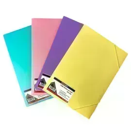 Folder, Plástico con Ligas, Col. Pastel, Tam. Oficio, 1 Und. 
