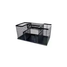 Organizador de Escritorio, Metal, 4 divisiones, Negro. 1 Und