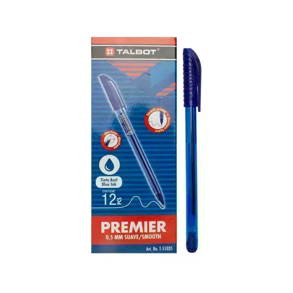Bolígrafo, Premier, 0.5, Azul, Caja x 12 Unds.