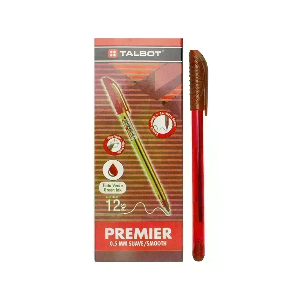 Bolígrafo, Premier, 0.5, Rojo, Caja x 12 Unds.