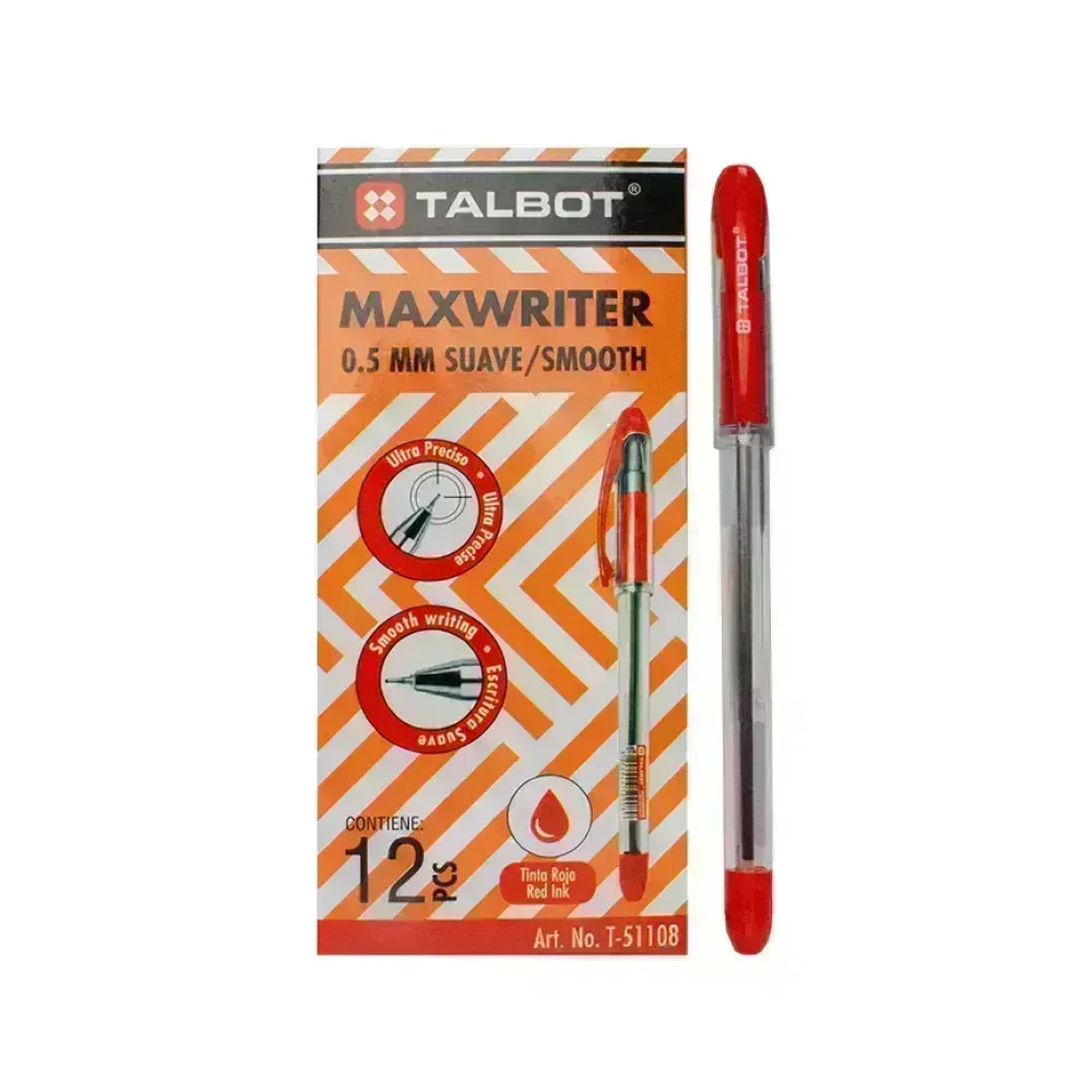 Bolígrafo, Maxwriter, 0.5, Rojo, Caja x 12 Unds.