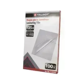 Hojas para Laminar/Enmicar, 226 x 362 mm (8.8" x 14"), 125 mic. Caja x 100 hojas.
