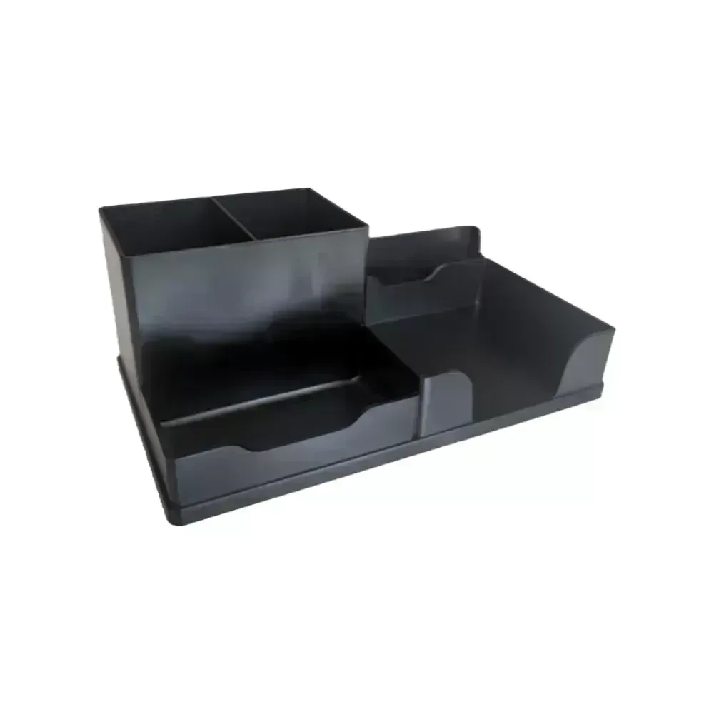 Organizador de Escritorio, Negro, 5 divisiones Mat. Plástico HIPS, 1 Und