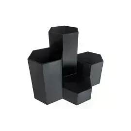 Organizador de Escritorio, Negro, 4 divisiones. Mat. Plástico HIPS, 1 Und.