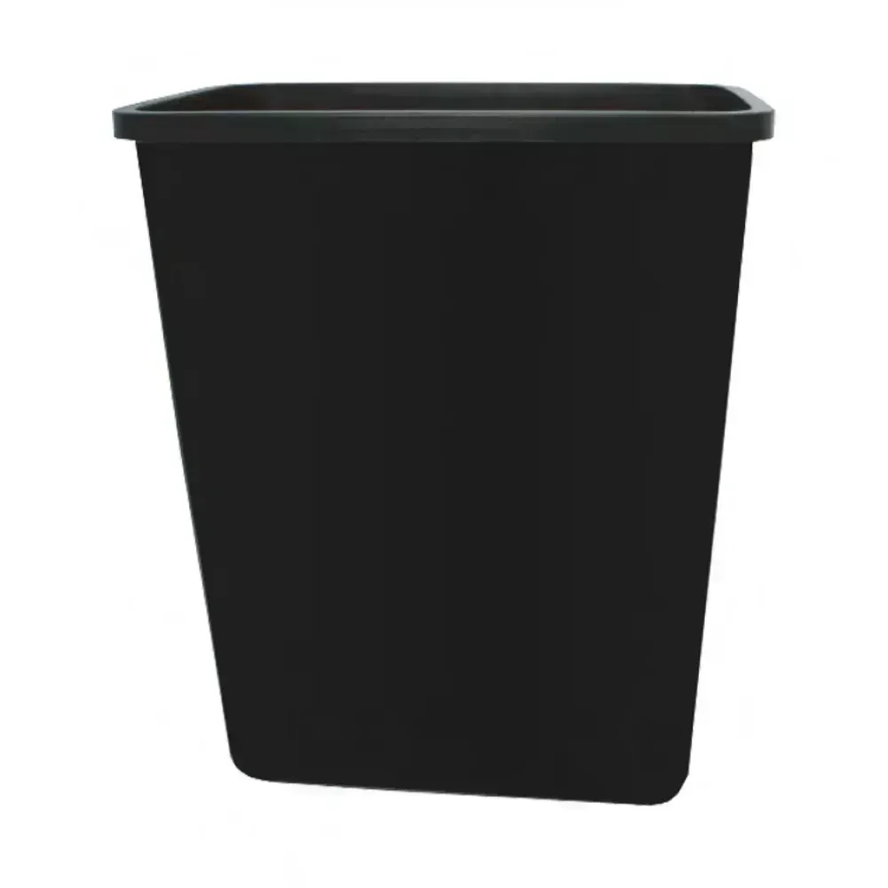 Basurero de Oficina Cuadrado, (Zafacón) Plástico, 37.7 cm Alto x 25 cm Ancho x 39 cm Prof., Negro, Unidad. 
