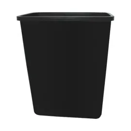 Basurero de Oficina Cuadrado, (Zafacón) Plástico, 37.7 cm Alto x 25 cm Ancho x 39 cm Prof., Negro, Unidad. 
