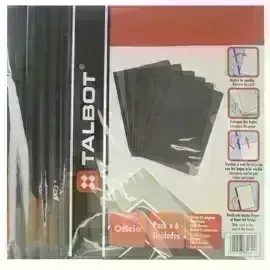 Flip Plástico, Tam. Oficio, Negro, Pack x 6 Unds.