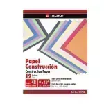 Block de Papel de Construcción, 22.8 cm x 30.5 cm (9"x12"), 48 hojas. 12 Colores Surtidos