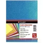 Goma Eva Iridescent Glitter, Tam. Oficio, 2 mm, Pack x 10 h.  Azul