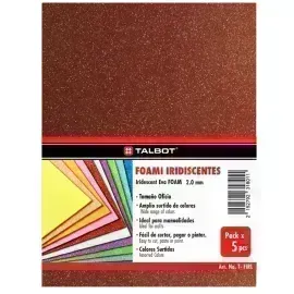Goma Eva Iridescent Glitter, Tam. Oficio, 2 mm, Pack x 10 h.  Rojo