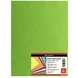 Goma Eva Iridescent Glitter, Tam. 50 cm x 70 cm, 2 mm, Pack x 10 h. Verde