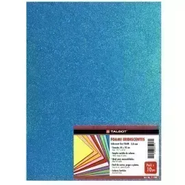 Goma Eva Iridescent Glitter, Tam. 50 cm x 70 cm, 2 mm, Pack x 10 h.  Azul