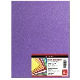 Goma Eva Iridescent Glitter, Tam. 50 cm x 70 cm,2 mm, Pack x 10 h.  Lila