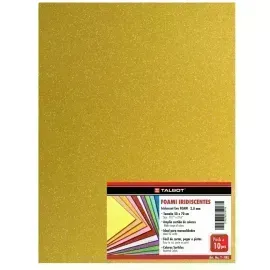 Goma Eva Iridescent Glitter, Tam. 50 cm x 70 cm, 2 mm, Pack x 10 h.  Naranja Tumbo