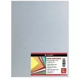 Goma Eva Iridescent Glitter, Tam. 50 cm x 70 cm, 2 mm, Pack x 10 h.  Blanco