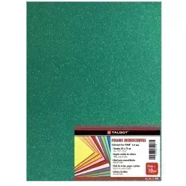 Goma Eva Iridescent Glitter, Tam. 50 cm x 70 cm, 2 mm, Pack x 10 h.  Azul Turquesa