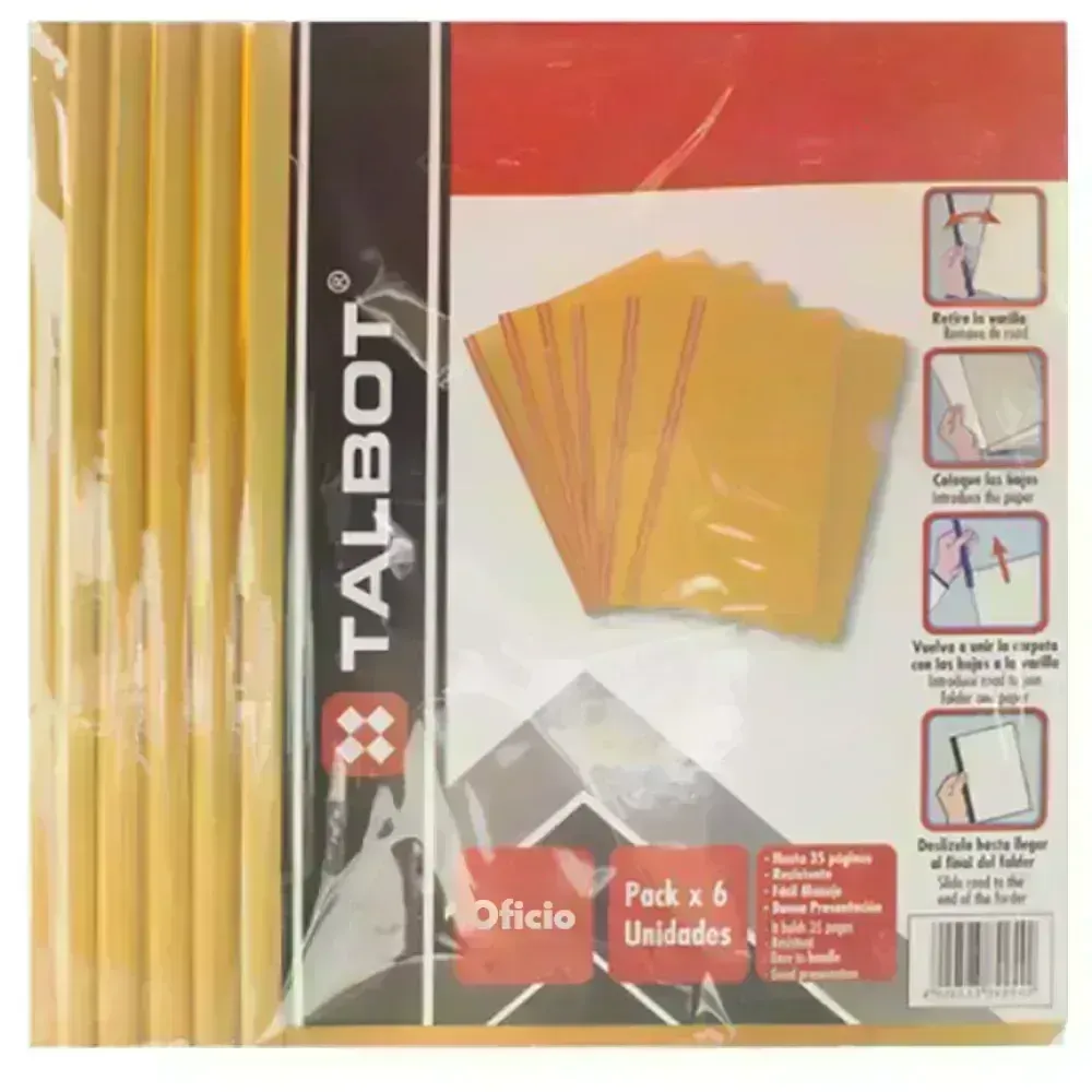 Flip Plástico, Tam. Oficio, Naranja, Pack x 6 Unds.