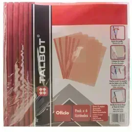 Flip Plástico, Tam. Oficio, Rojo, Pack x 6 Unds.