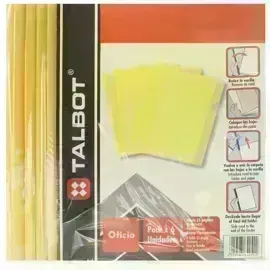 Flip Plástico, Tam. Oficio, Amarillo, Pack x 6 Unds.