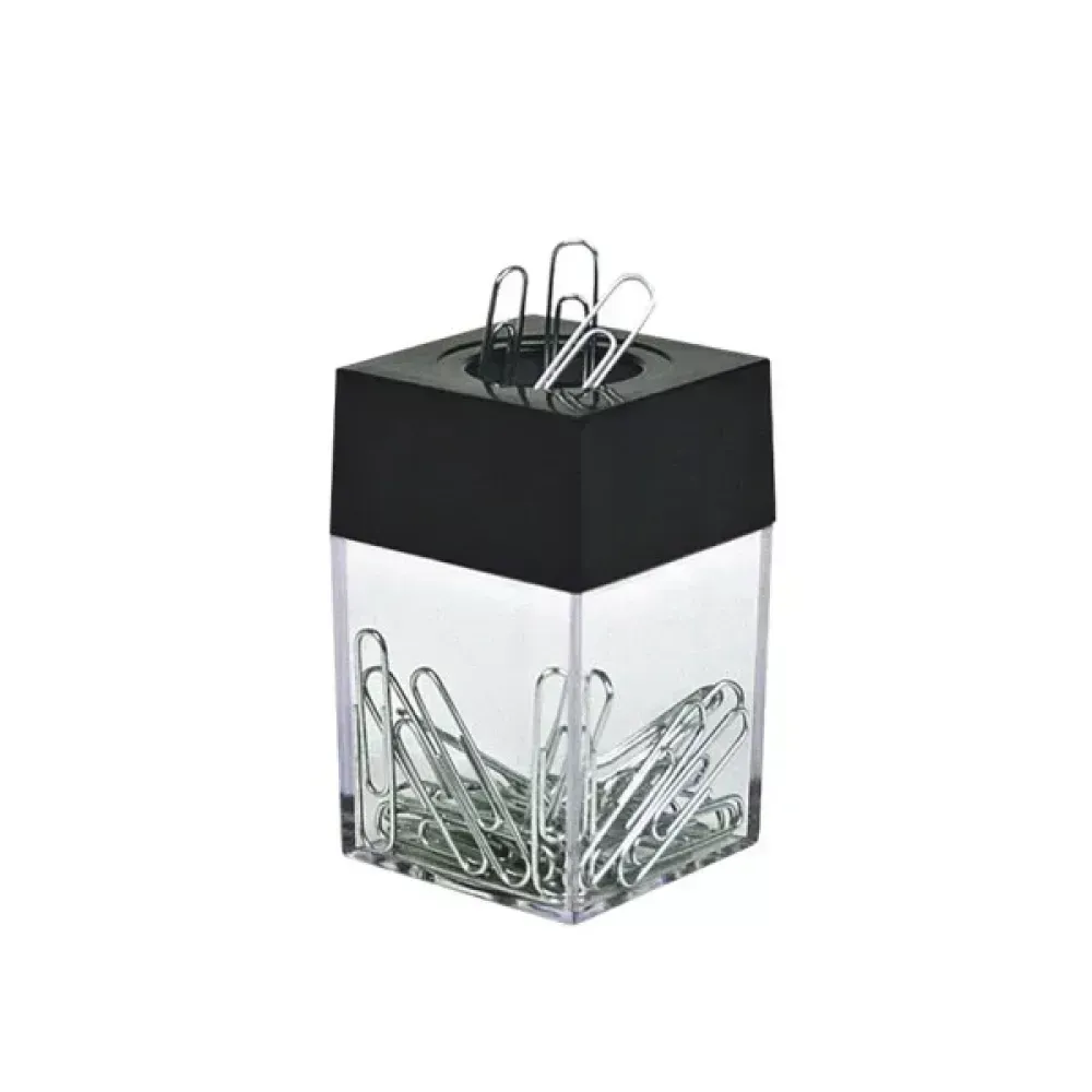 Dispensador de Clips, Magnético Simple, Tipo Cubo, 2 colores, 1 Und.