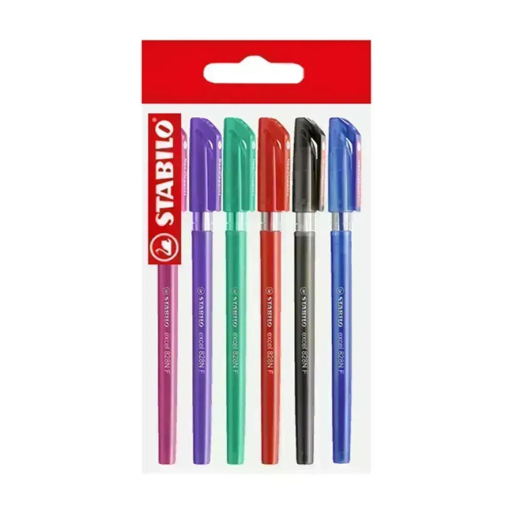 Bolígrafo, Excel 828NF, Punta Aguja 0.38 mm, cuerpo opaco, Pack x 6 Unds. 6 Colores Surtidos