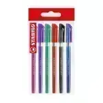 Bolígrafo, Excel 828NF, Punta Aguja 0.38 mm, cuerpo opaco, Pack x 6 Unds. 6 Colores Surtidos