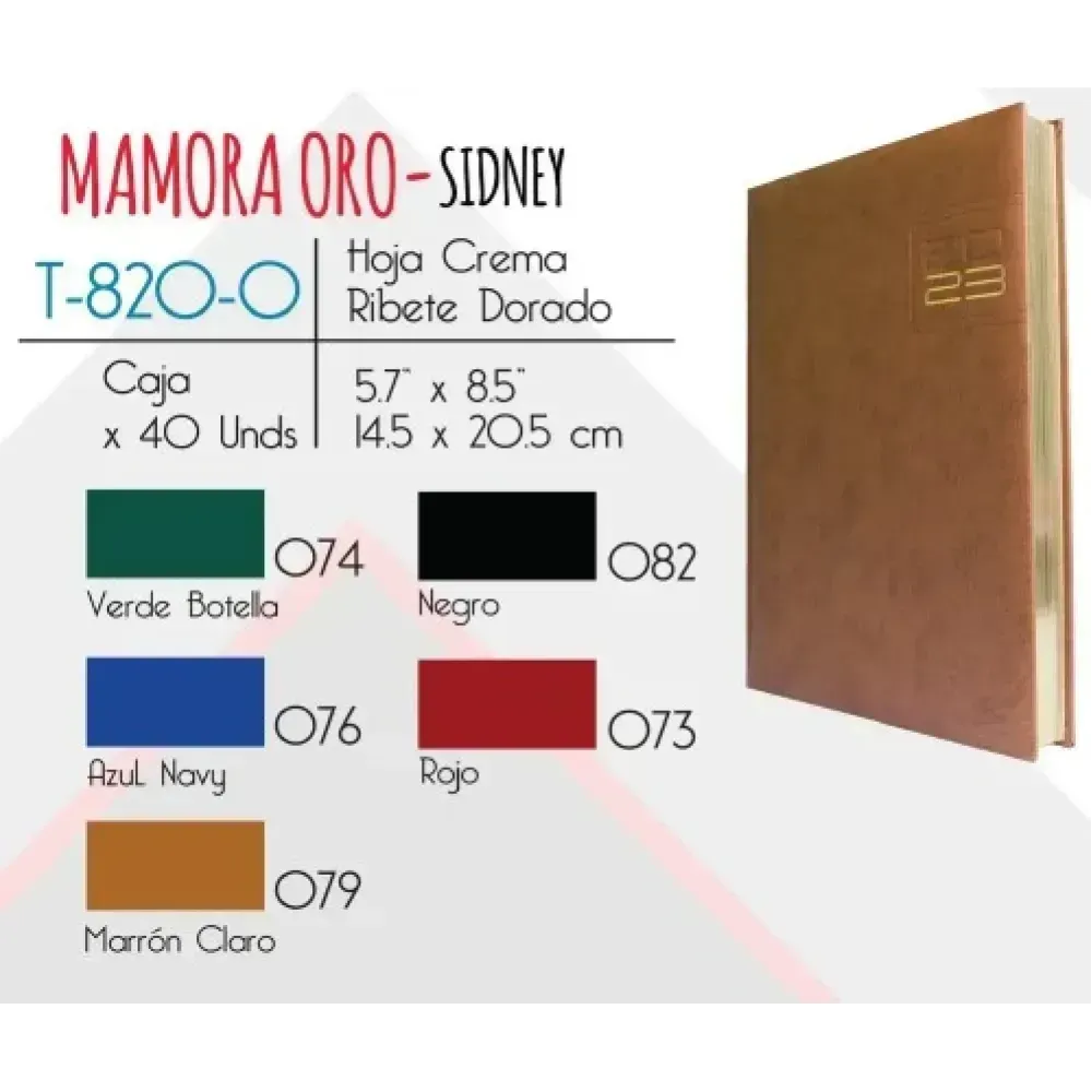 Agenda Ejecutiva, MAMORA ORO&nbsp; diaria  14.50 cm x 20.5 cm