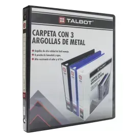 Archivador, 3 Argollas, 0.5", Tam. Carta, Negro, 1 Und.