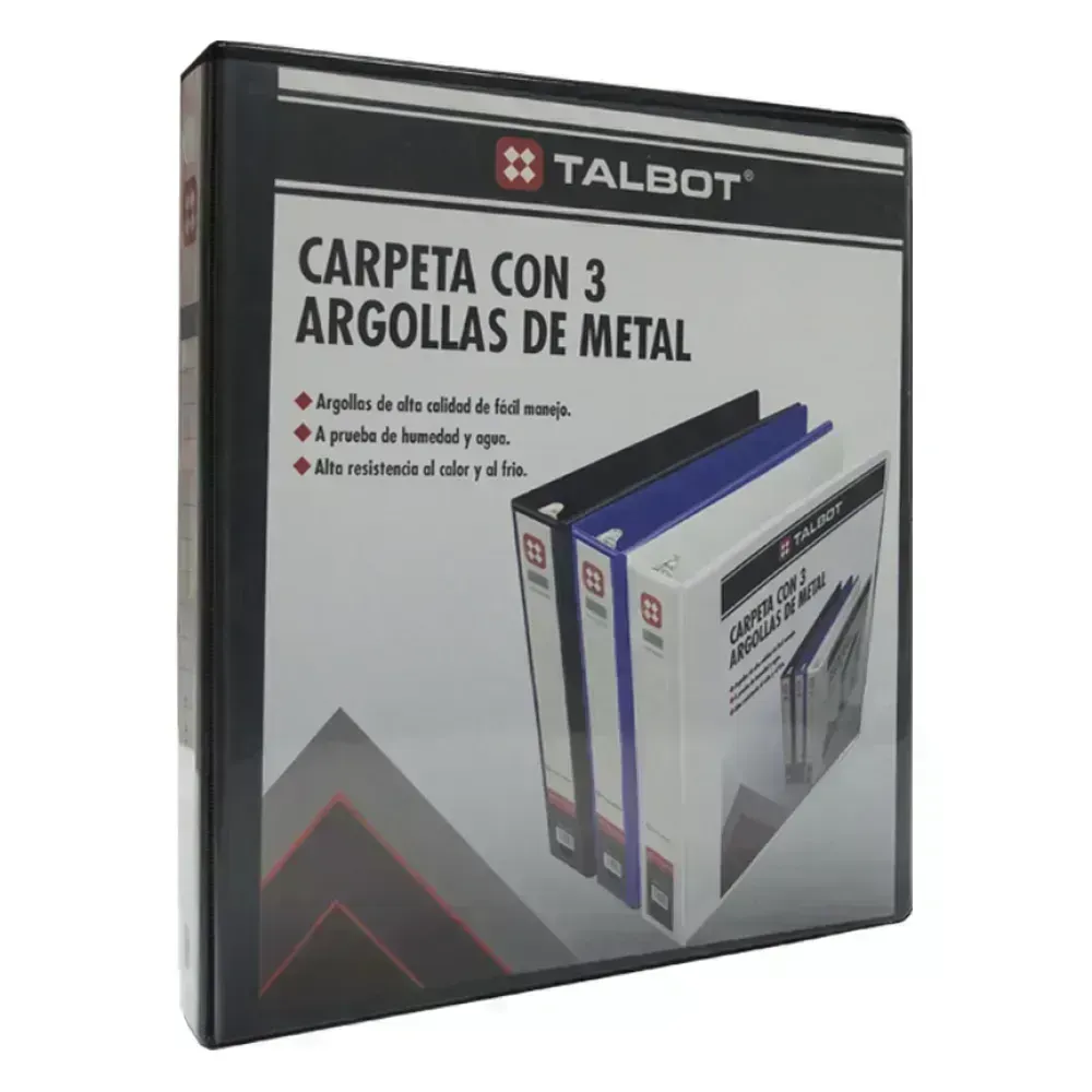 Archivador, 3 Argollas, 1.0", Tam. Carta, Negro, 1 Und.