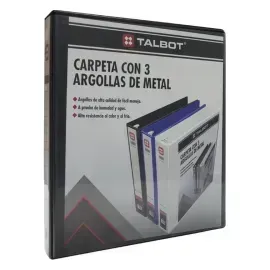 Archivador, 3 Argollas, 1.0", Tam. Carta, Negro, 1 Und.