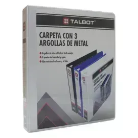 Archivador, 3 Argollas, 1.0", Tam. Carta, Blanco, 1 Und.